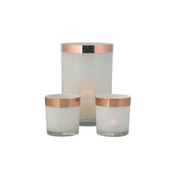 Set of three mood lights "STARS" with a copper edge