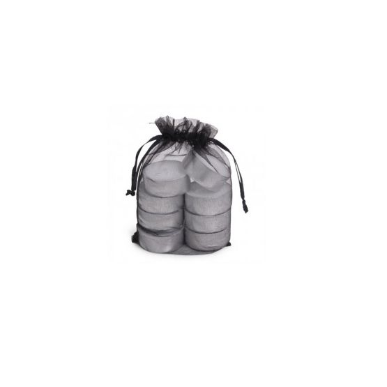 SENZA Organza Theelichtjes Zak /8 Zwart