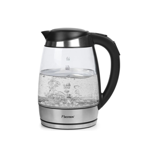 Waterkoker Snoerloos - Glazen Kan - 360° - 1,7L - 2200W - Geïntegreerd Element