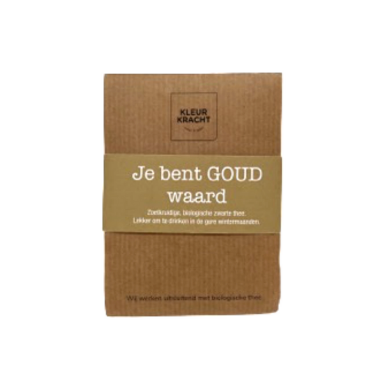 Theezakje compliment "Jij bent goud waard"