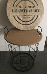 [35118] Iron Basket Triangle Black with handles - lid The Green Market