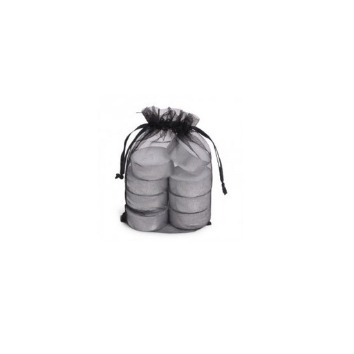 [36909] SENZA Organza Theelichtjes Zak /8 Zwart