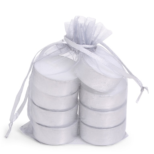 [36911] SENZA Organza Tealight Bag /8 Silver