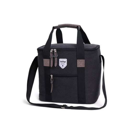 Vintage Canvas Cooler Bag Black