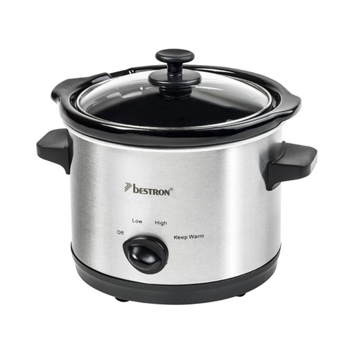 [60216] Slowcooker - 1,5L - Glazen Deksel - 120W - Rvs