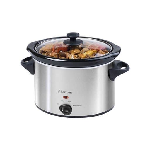 [60217] Slowcooker - 3,5L - Glass Lid - Stainless steel